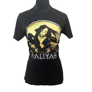 AALIYAH R&B Princess T-Shirt S Black Gold 90s Y2K Ripple Junction Licensed Tee